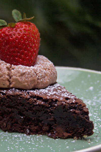 chocolate cake whipped cream strawberry brownie mix