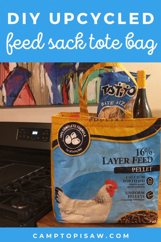 DIY Upcycled Feed Sack Tote Bag