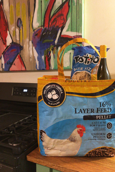 feed sack tote bag upcycled camp topisaw