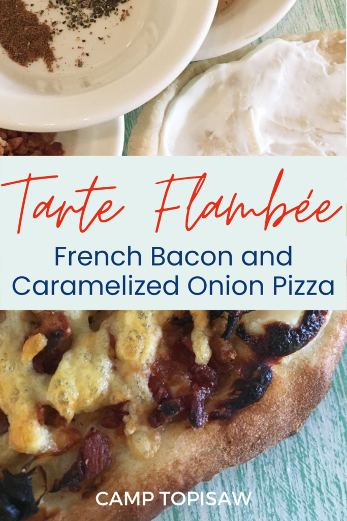 Tarte Flambee French Bacon Caramelized Onion Pizza 