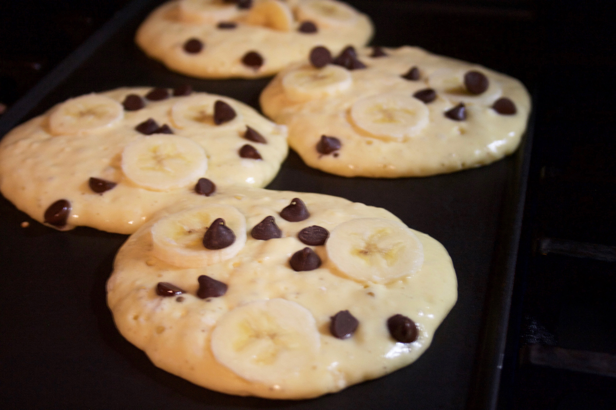 Banana Chocolate Chip Pancakes 2