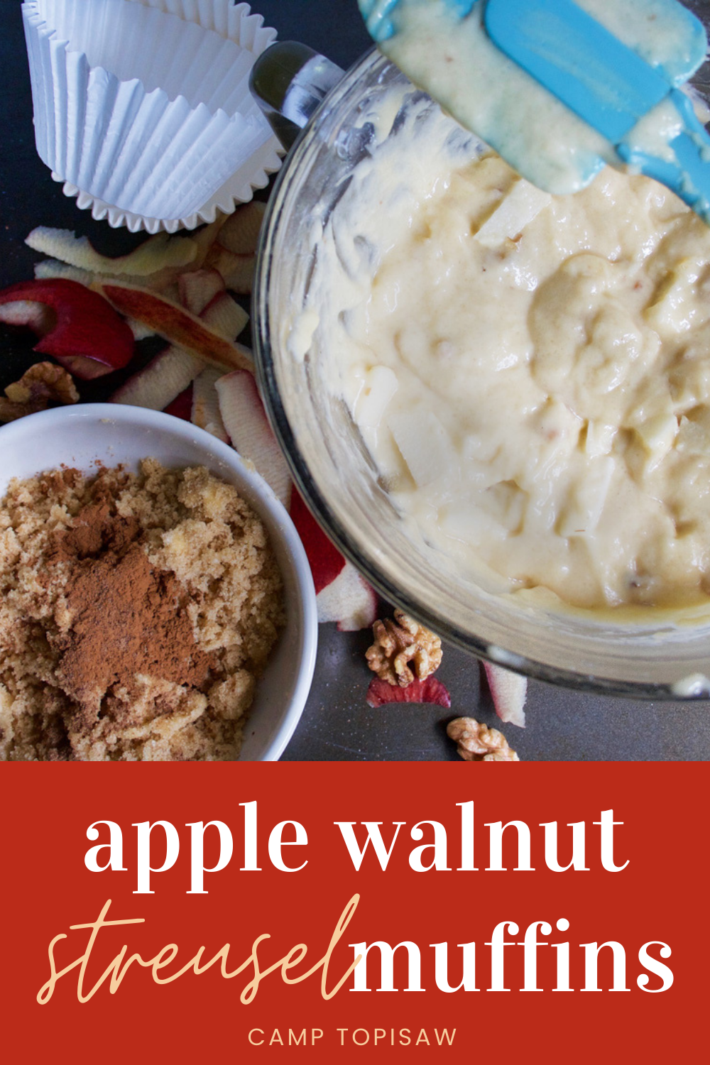 apple walnut streusel muffin