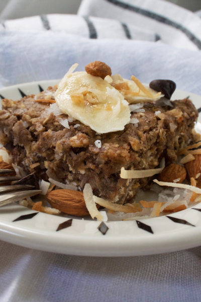 Chocolate Banana Breakfast Bars plate