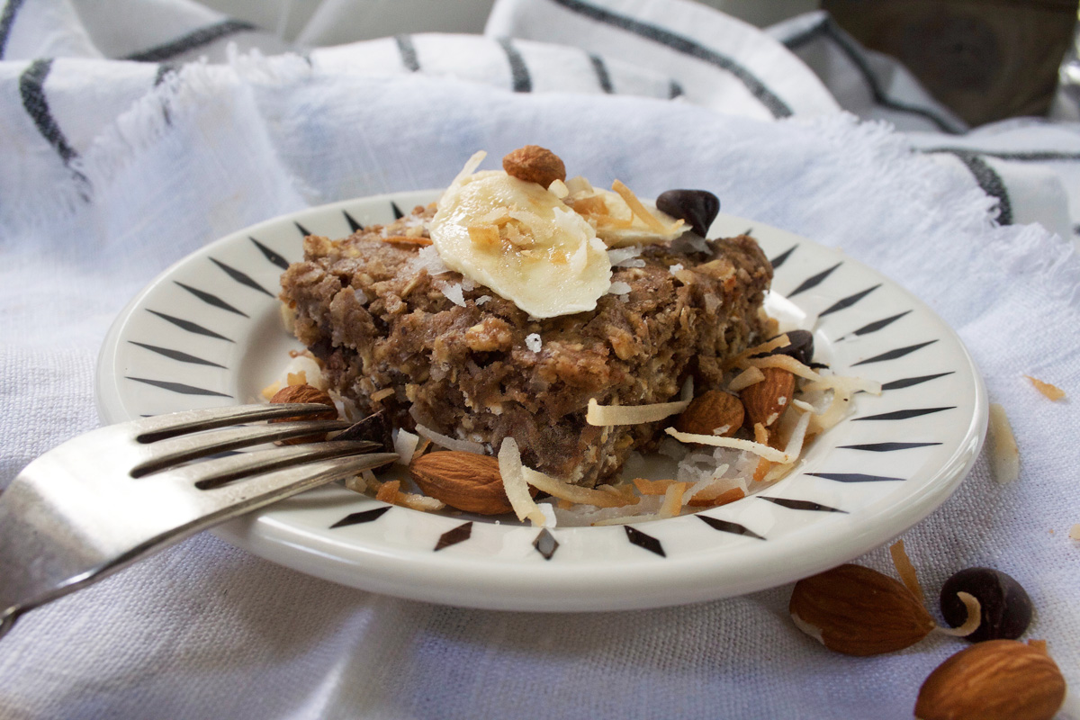 Chocolate Banana Breakfast Bars plate