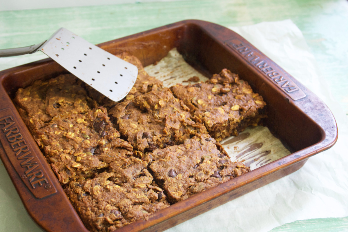 Double Pumpkin Breakfast Bars Pan