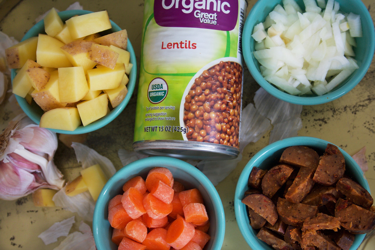 Vegan Lentil and Sausage Soup