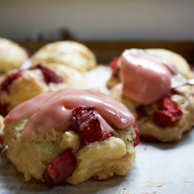 Roasted Strawberry Buttermilk Scone