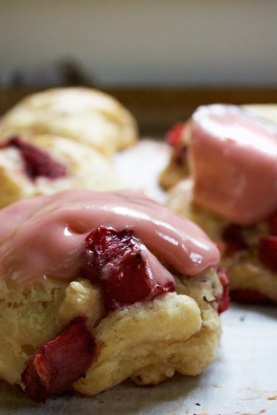 Roasted Strawberry Buttermilk Scone