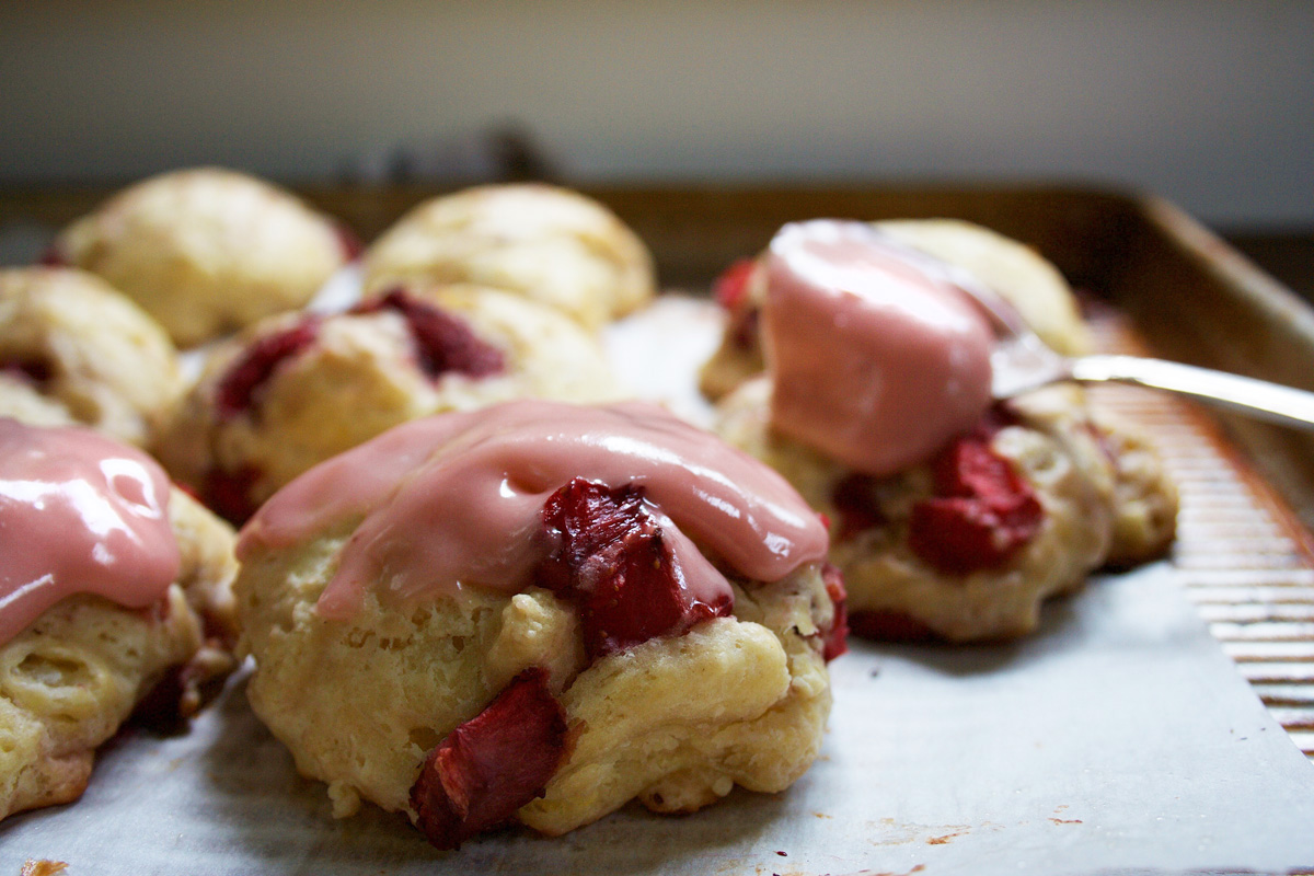 Roasted Strawberry Buttermilk Scone