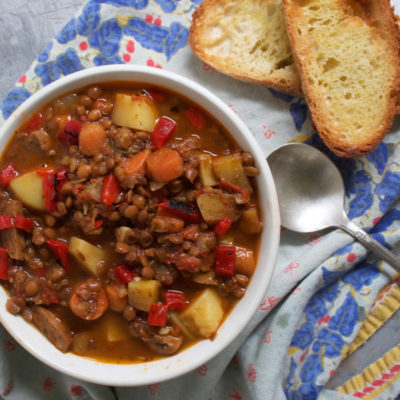 Vegan Lentil and Sausage Soup