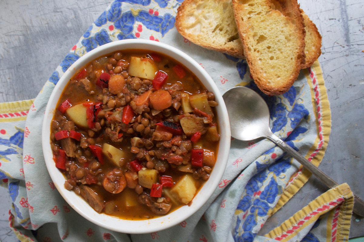 Vegan Lentil and Sausage Soup