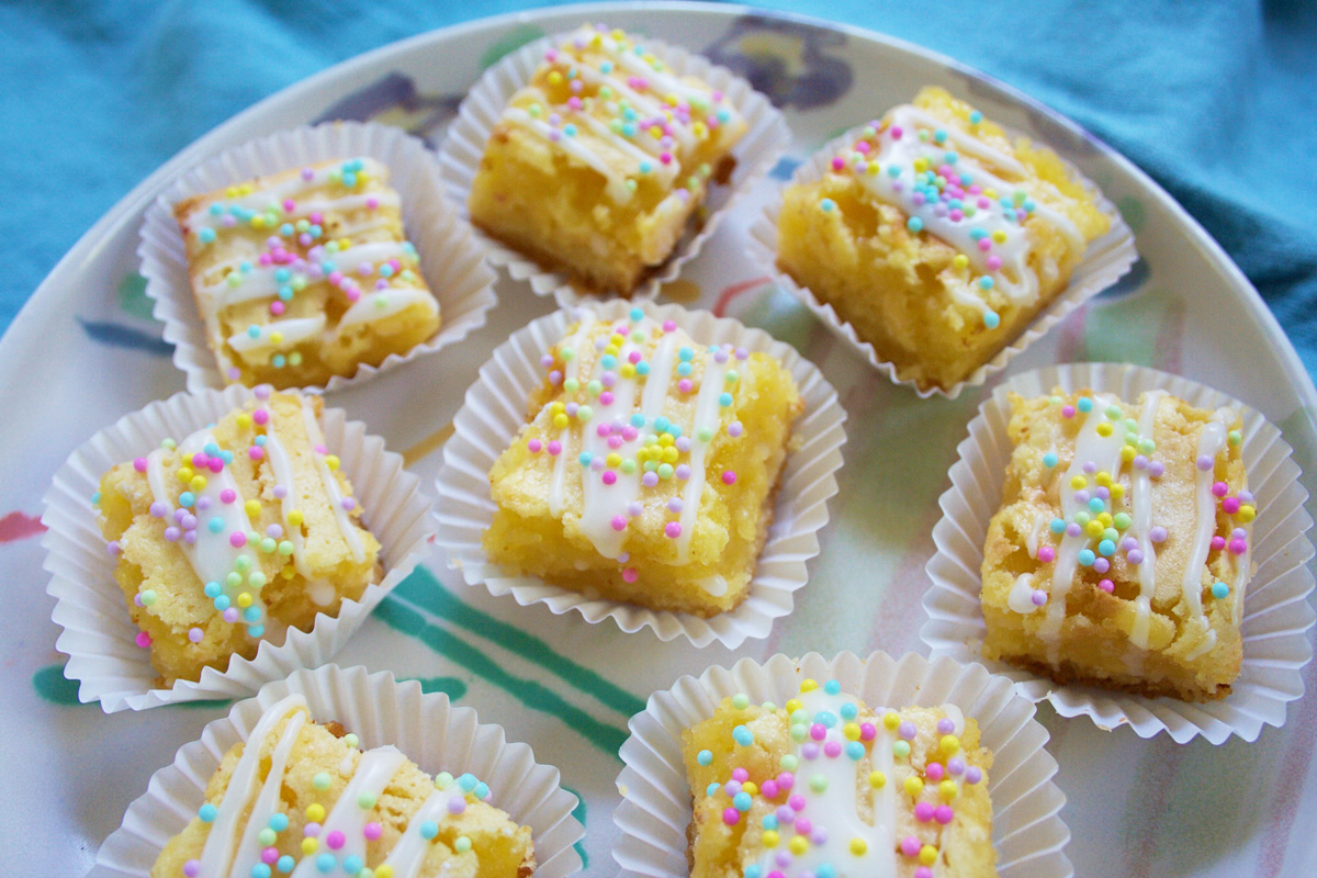 Perky Lemon Squares on plate